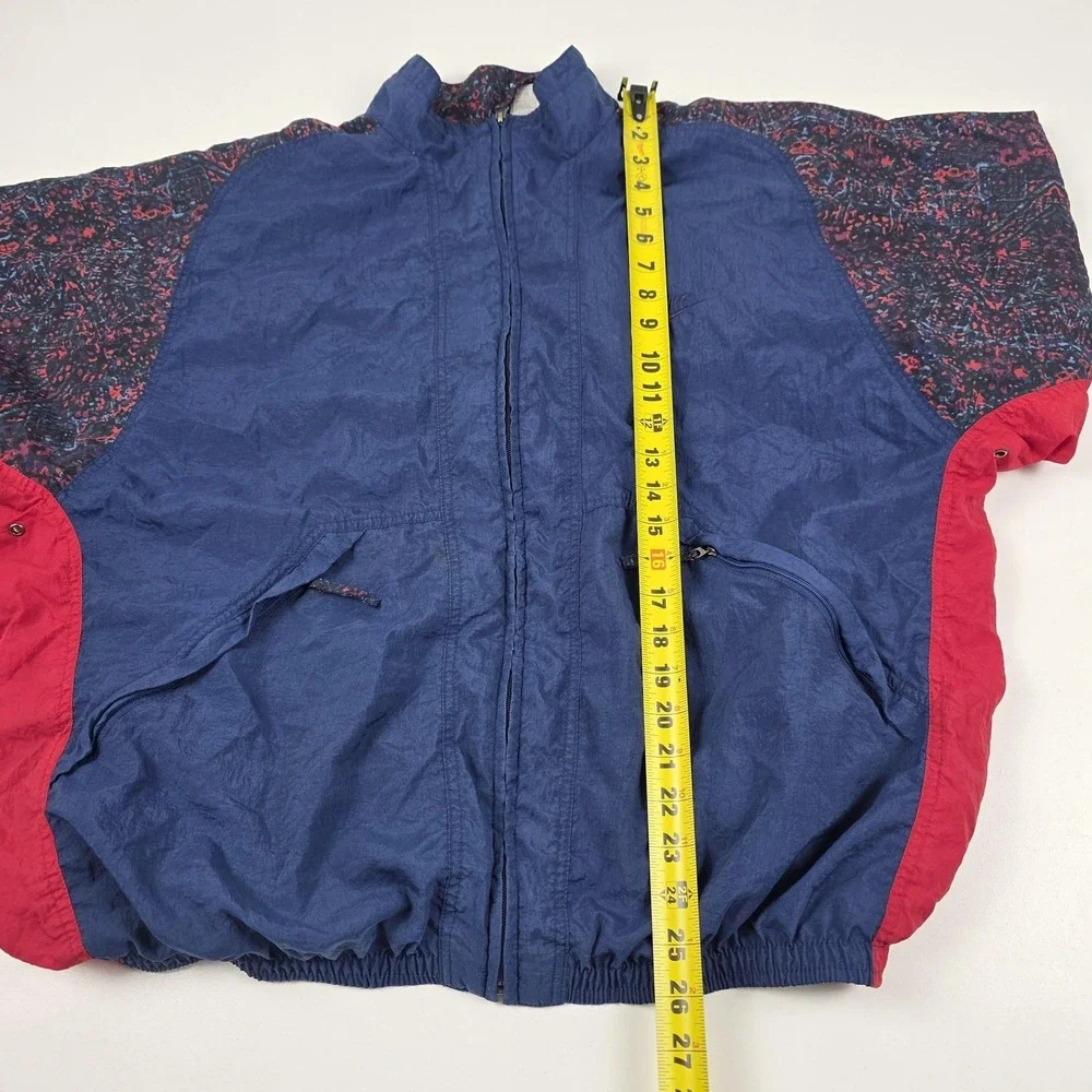 VTG 90s Nike Jacket Mens XL Blue Red Full Zip Colorblock Windbreaker Retro